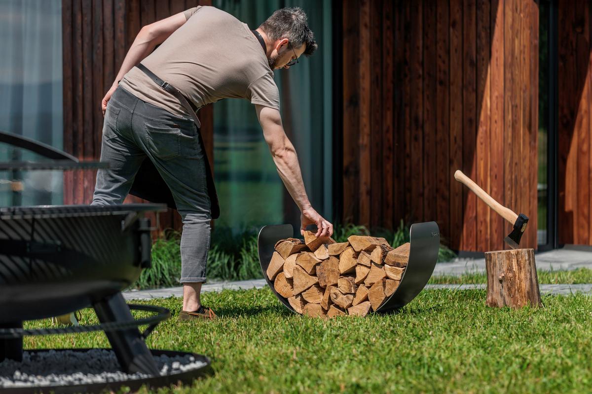 Kaminholzregal Kaminholzregal Turyn 70 - Schwarz, Basics, Metall (70/45cm)