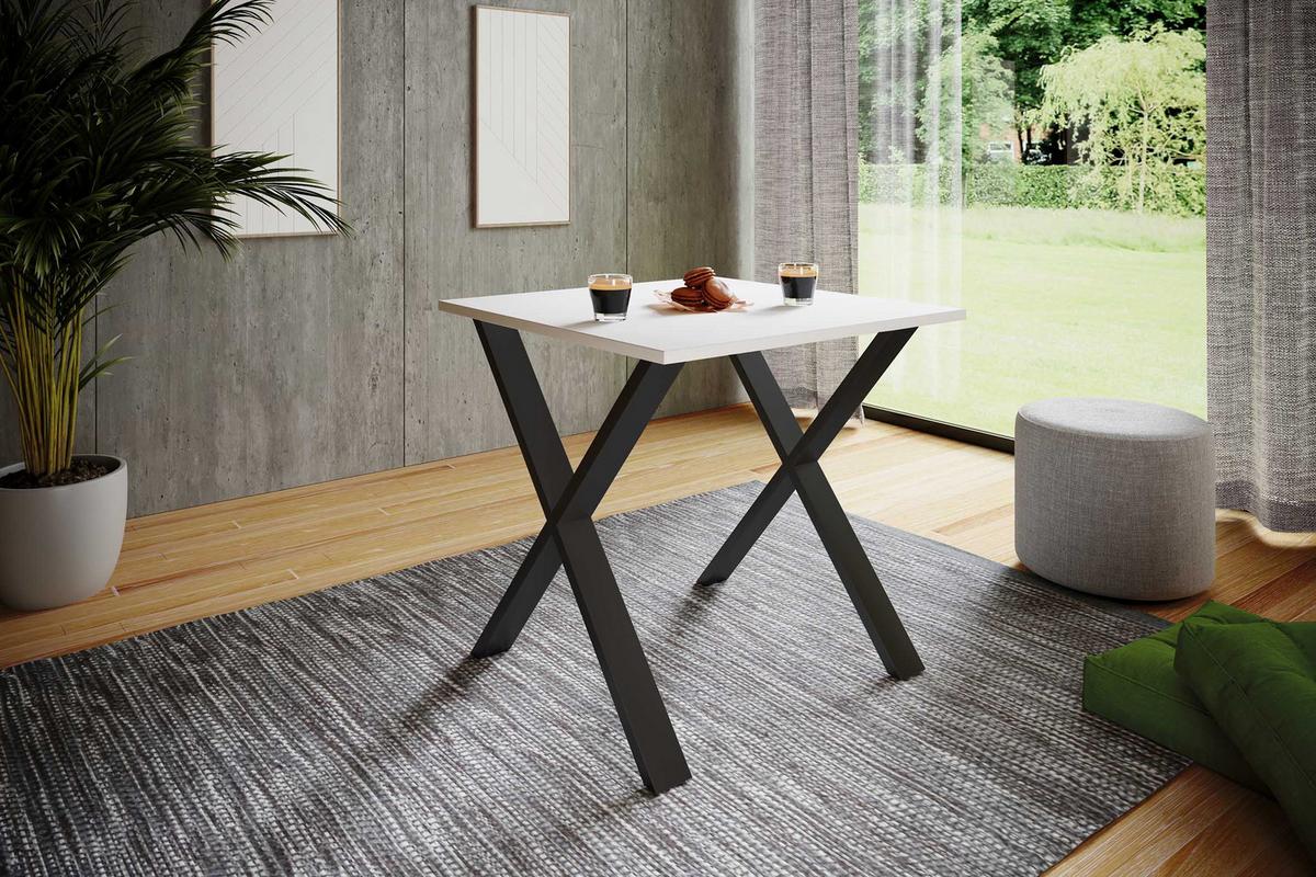 Esstisch Xona 80x50 Cm Schwarz/weiß - Schwarz/Weiß, Basics, Holzwerkstoff/Metall (80/50/76cm) - MID.YOU