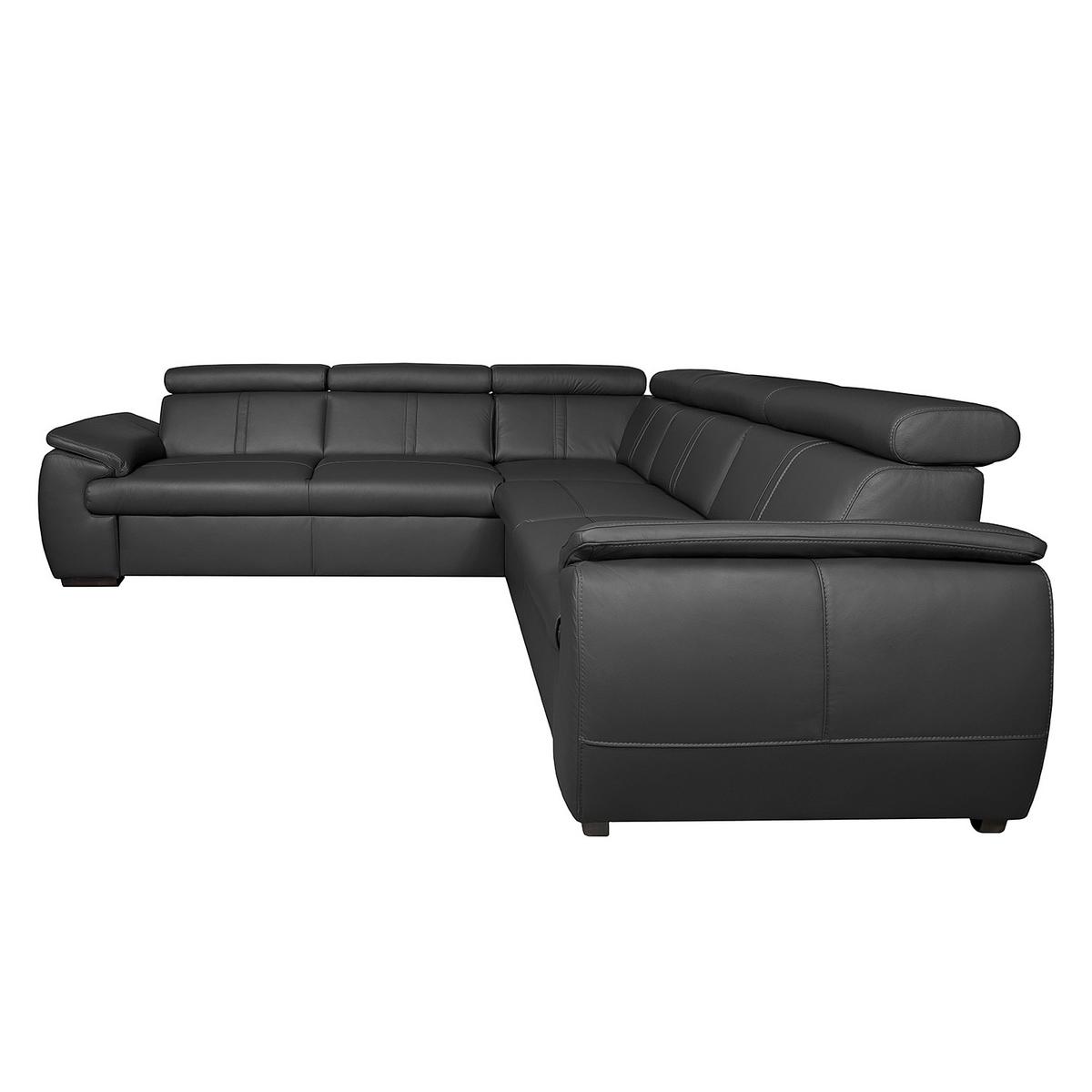Ecksofa City Schwarz B: 265x265 Cm - Schwarz, Design, Leder (265/265cm) - Livetastic