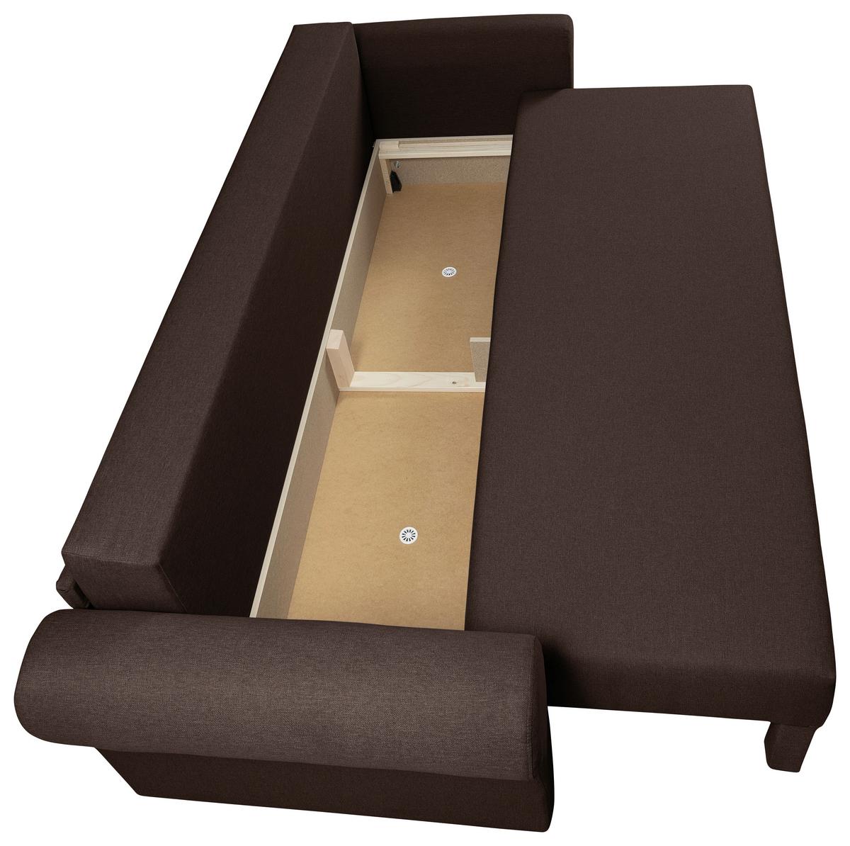 Schlafsofa Sara - Dunkelbraun/Schwarz, Design, Textil (235/75/90cm) - P & B