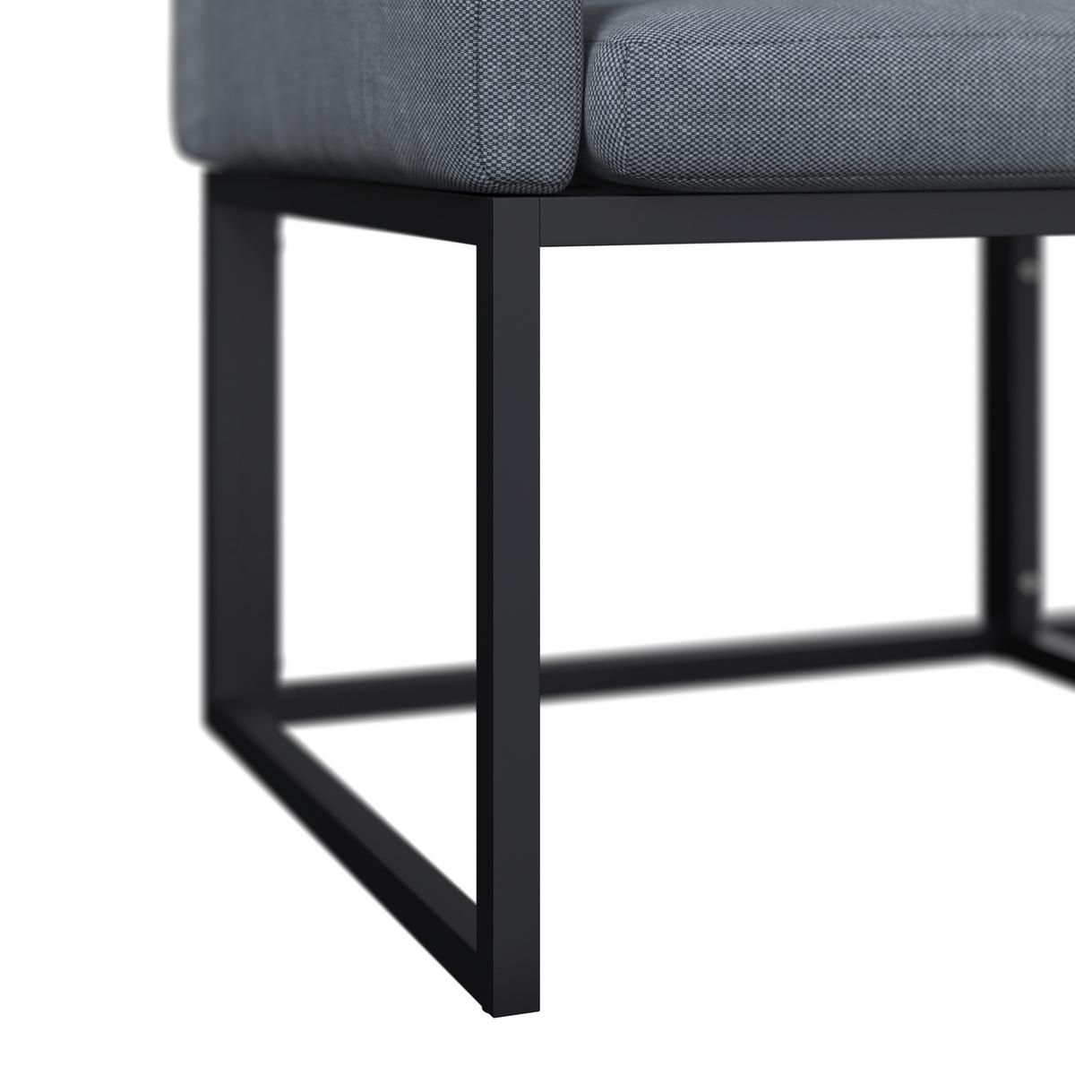 Gartenbank Julia - Grau, MODERN, Textil/Metall (132/59/85cm) - Beldano