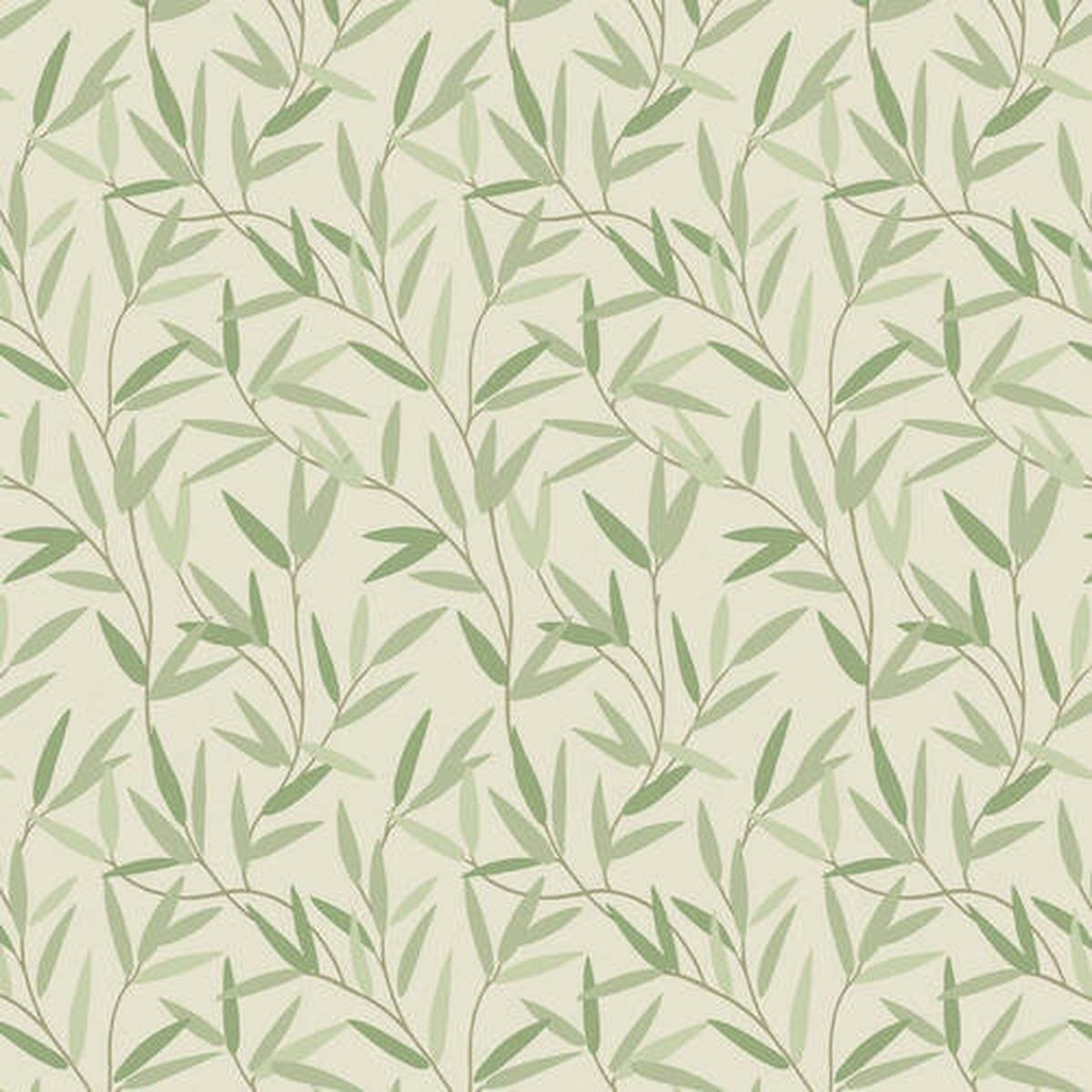 Vliestapete Willow Leaf Hedgerow - Grün, Basics, Papier/Kunststoff (52/1000cm)