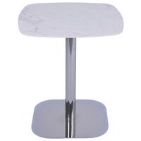 BISTRO STOLEK THEO -TREND- - bílá/barvy chromu, Moderní, kov/kámen (70/75/70cm) - Premium Living