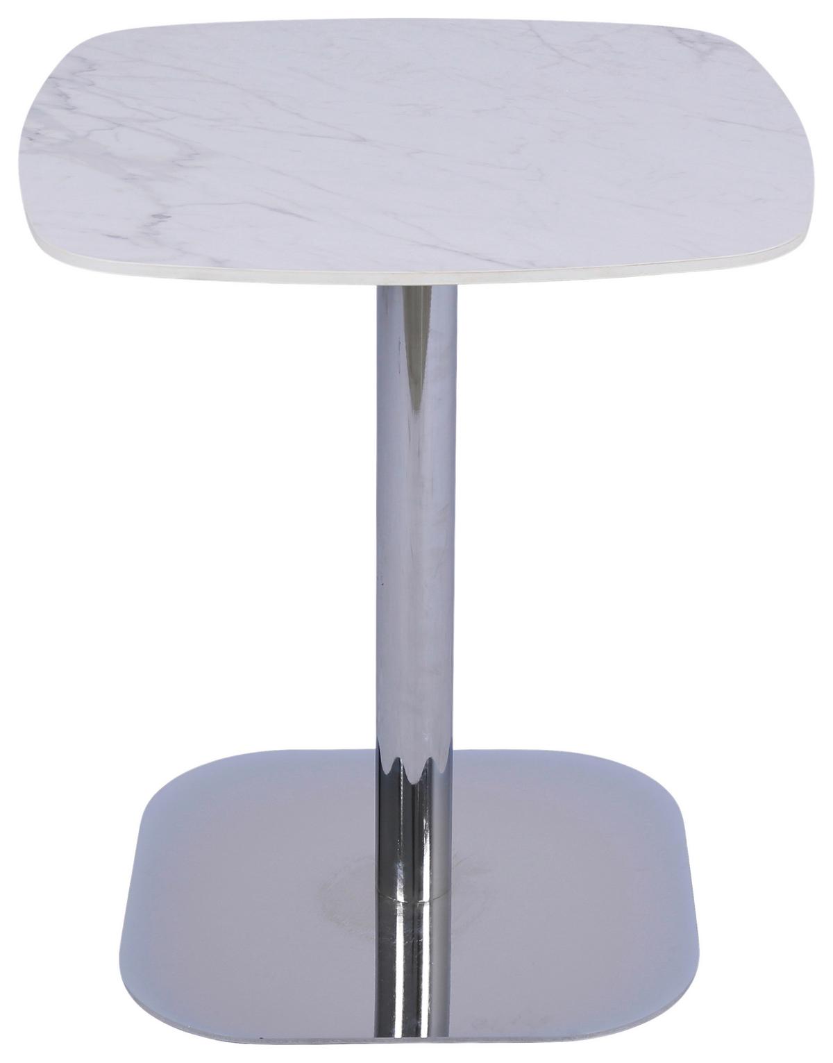 BISTRO STOLEK THEO -TREND- - bílá/barvy chromu, Moderní, kov/kámen (70/75/70cm) - Premium Living