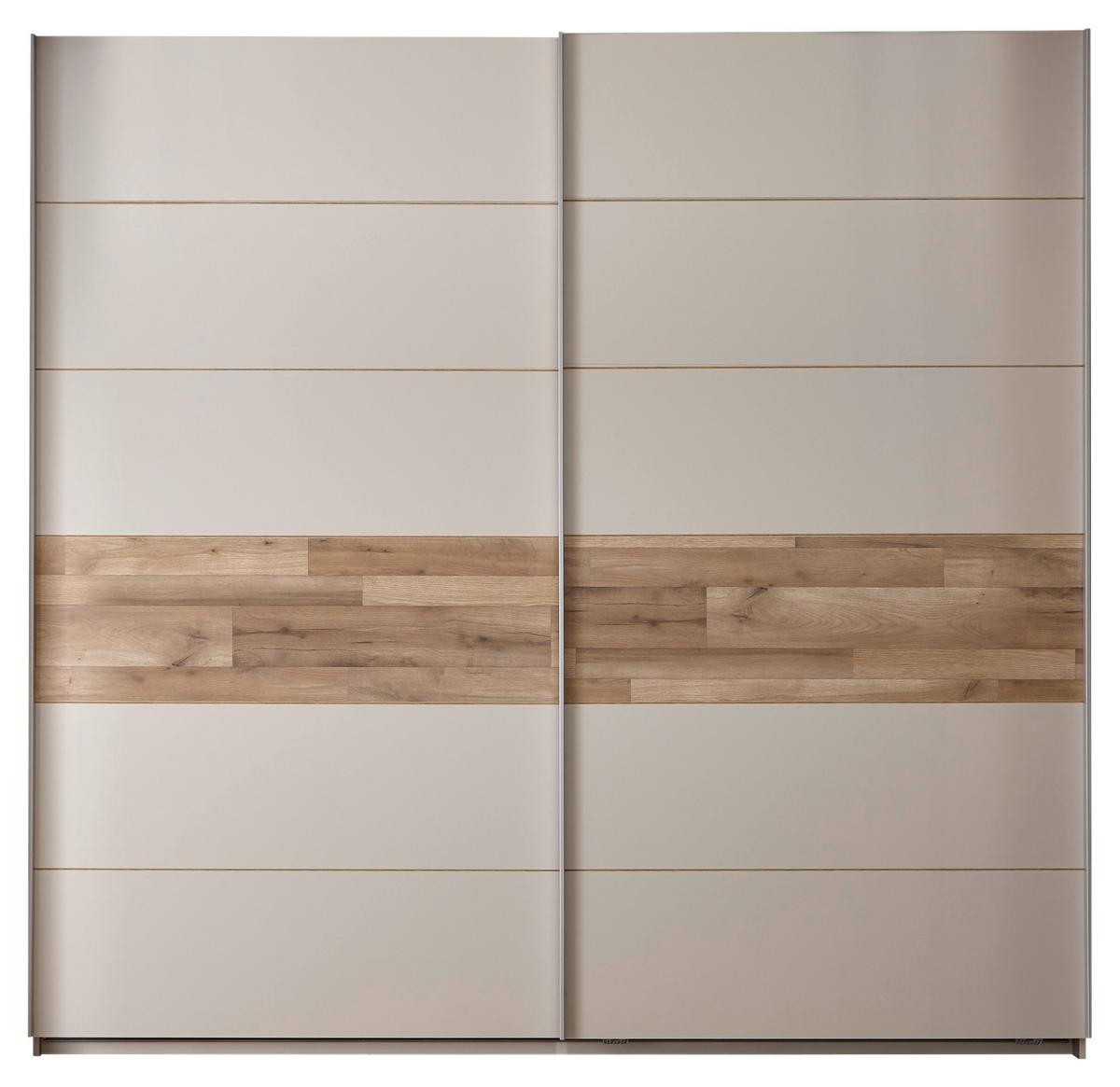 ŠATNÍ SKŘÍŇ S POSUVNÝMI DVEŘM CADORE - barvy dubu/barvy stříbra, Moderní, kov/kompozitní dřevo (215/210/60cm)