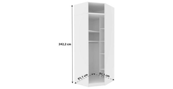 Eckschrankkorpus 91cm Unit Weiß - Weiß, MODERN, Holzwerkstoff (91,1/242,2/91,1cm) - Ondega