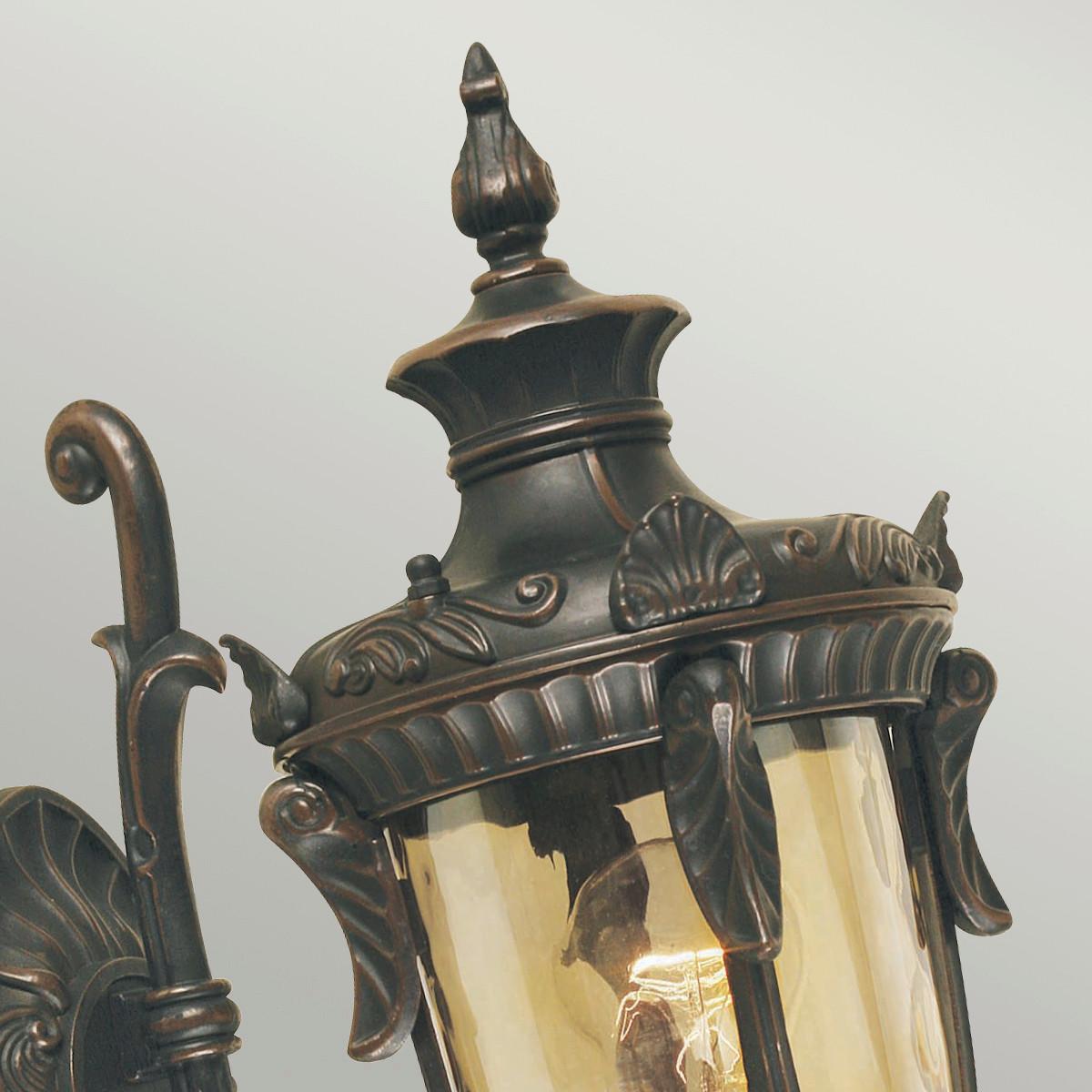 Außenwandleuchte 100 Watt Metall Glas, Wandmontage - Bronzefarben, Natur, Glas/Metall (43/17/24cm) - Elstead Lighting