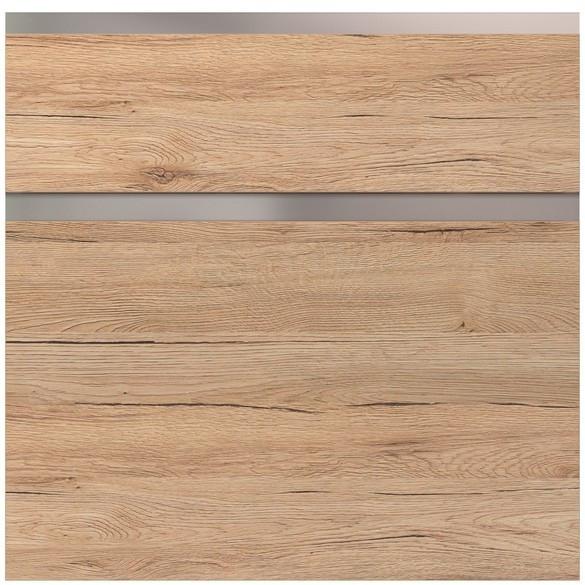 Badmöbel-set 3-tlg. Riga B: Ca 202 Cm Eiche Dekor/dunkelgrau - Eichefarben/Dunkelgrau, Holzwerkstoff (202cm) - Vertico