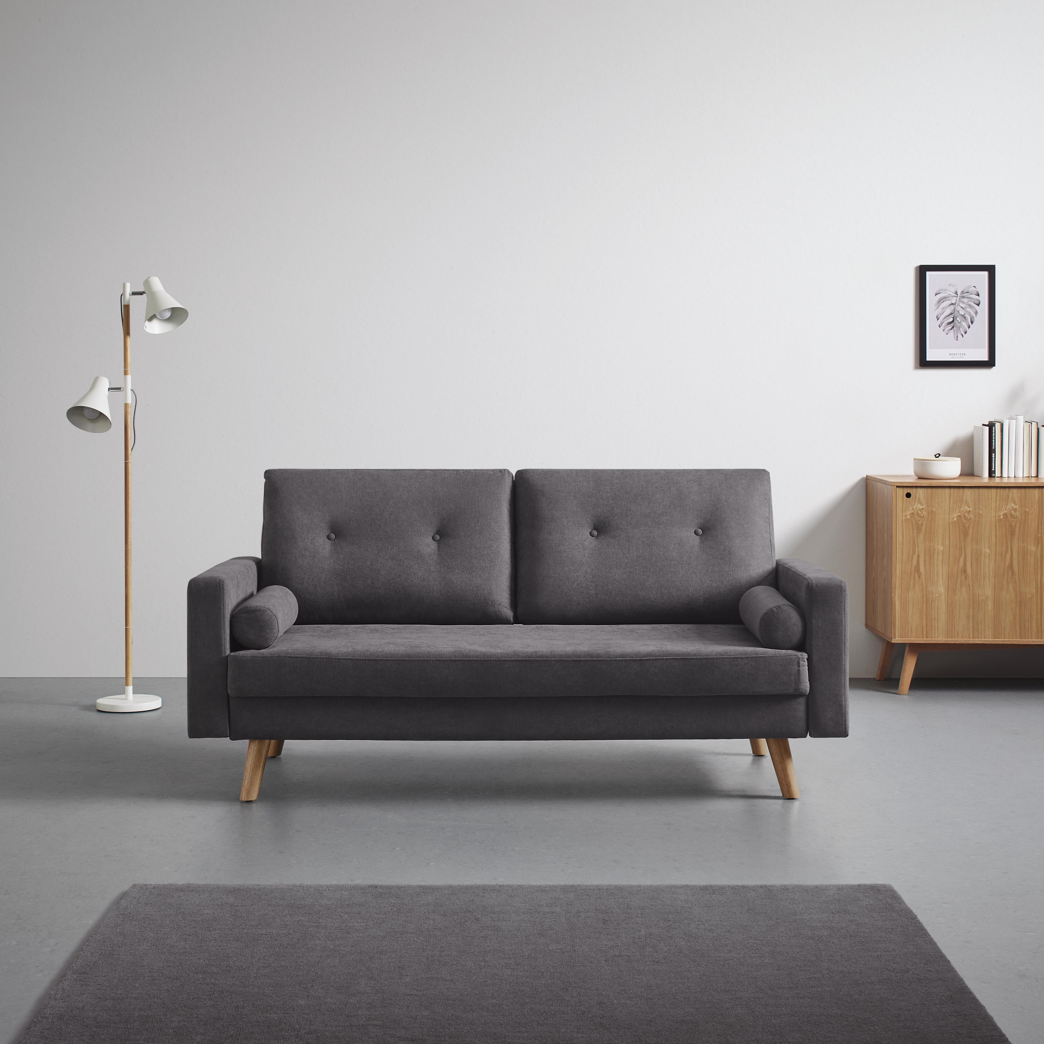 Pohovka Alva - sivá, Moderný, drevo/textil (181/82,5/84cm) - Modern Living