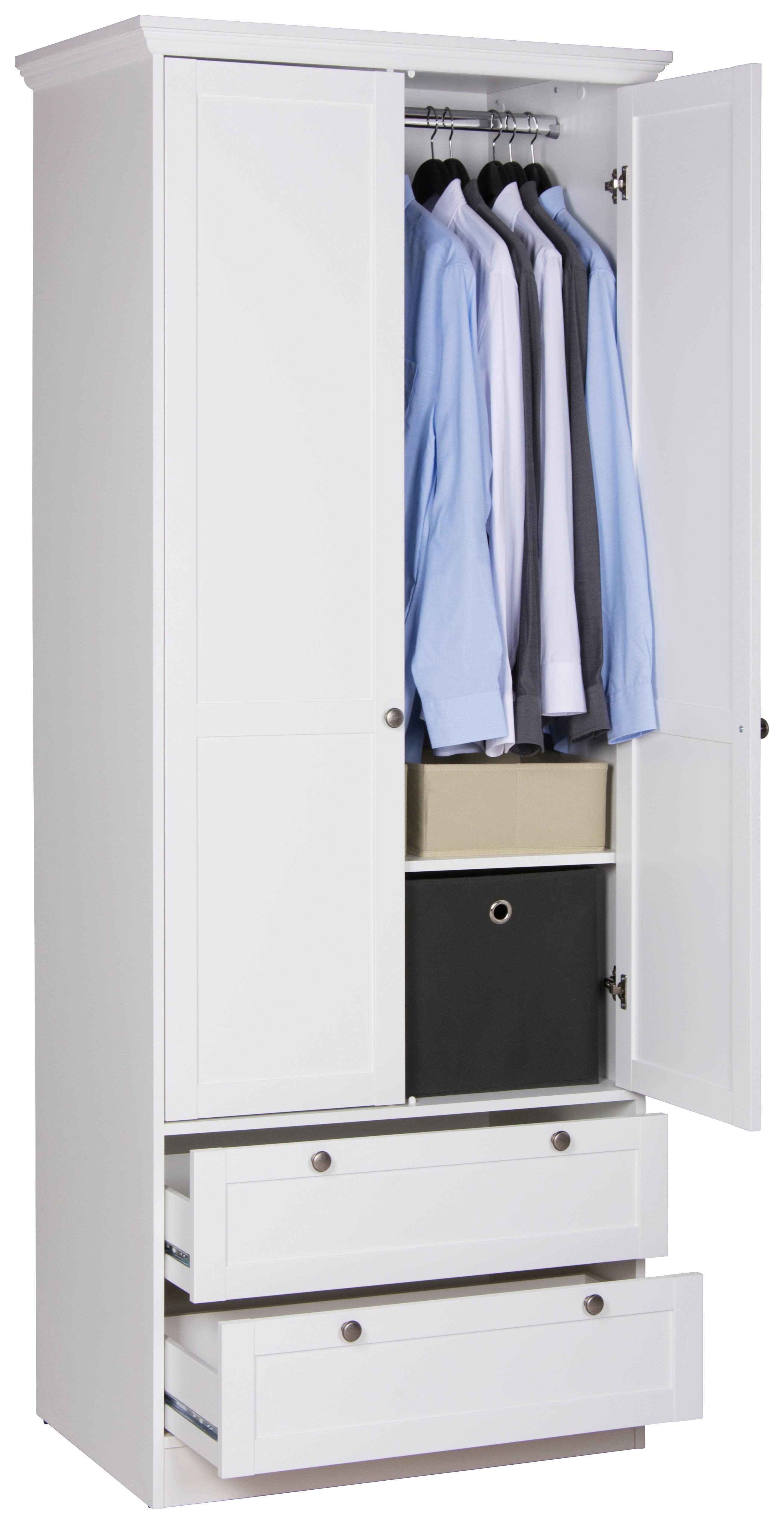 Kleiderschrank mit Schubladen 80cm Landwood 14 Weiß - Weiß, LIFESTYLE, Holzwerkstoff (80/200/51cm) - MID.YOU