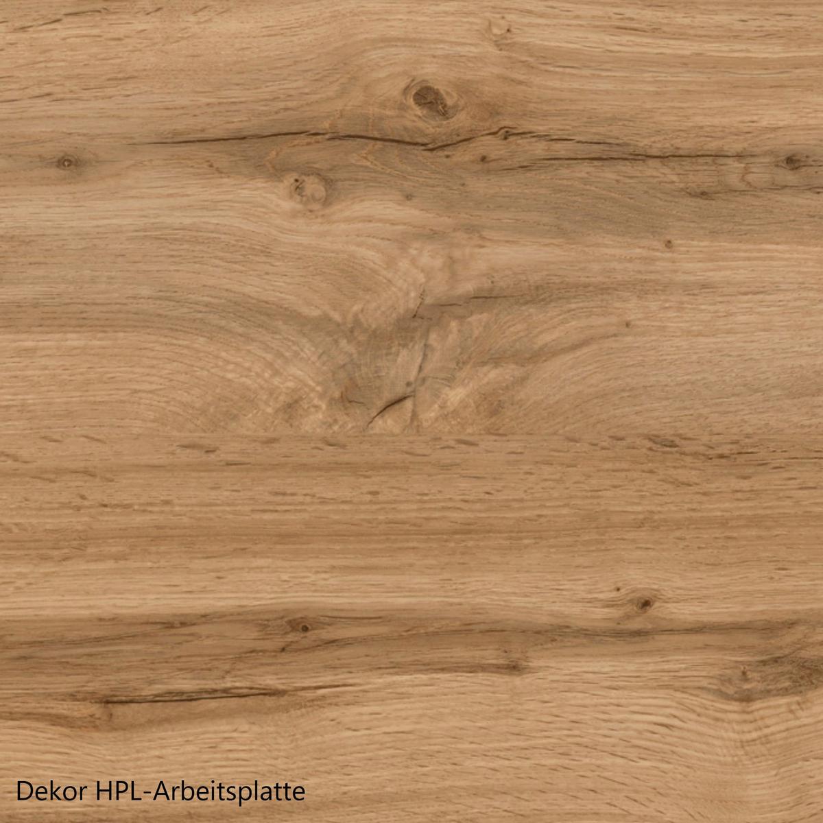 Küchenzeile Meran ohne Geräte B: 360 cm Grau/Eiche Dekor - Eiche Wotan/Grau, LIFESTYLE, Holzwerkstoff (360cm) - Held