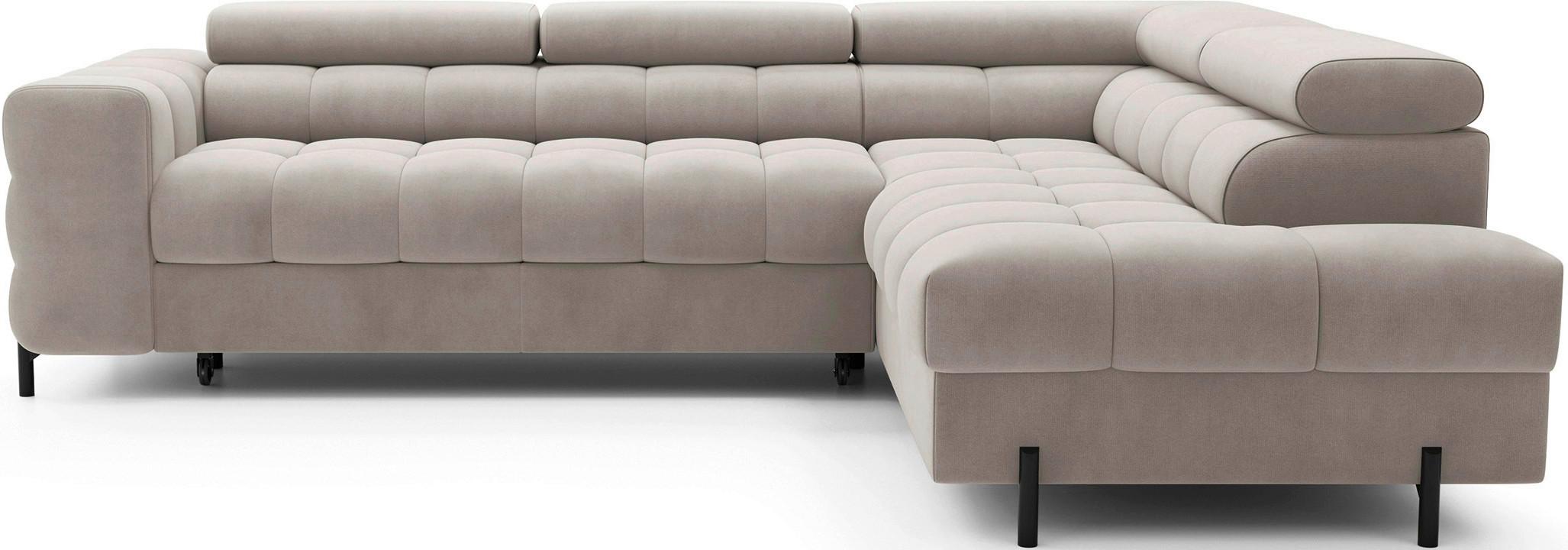 Ecksofa Ferucce Beige S: 276x200 Cm - Beige/Schwarz, Design, Textil (276/200cm) - MID.YOU