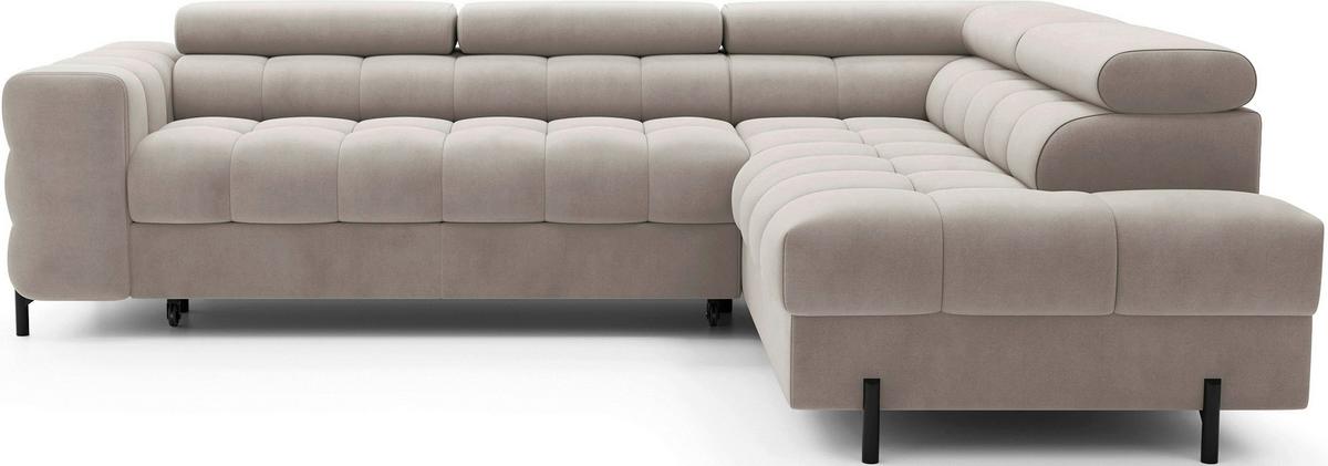 Ecksofa Ferucce Beige S: 276x200 Cm - Beige/Schwarz, Design, Textil (276/200cm) - MID.YOU
