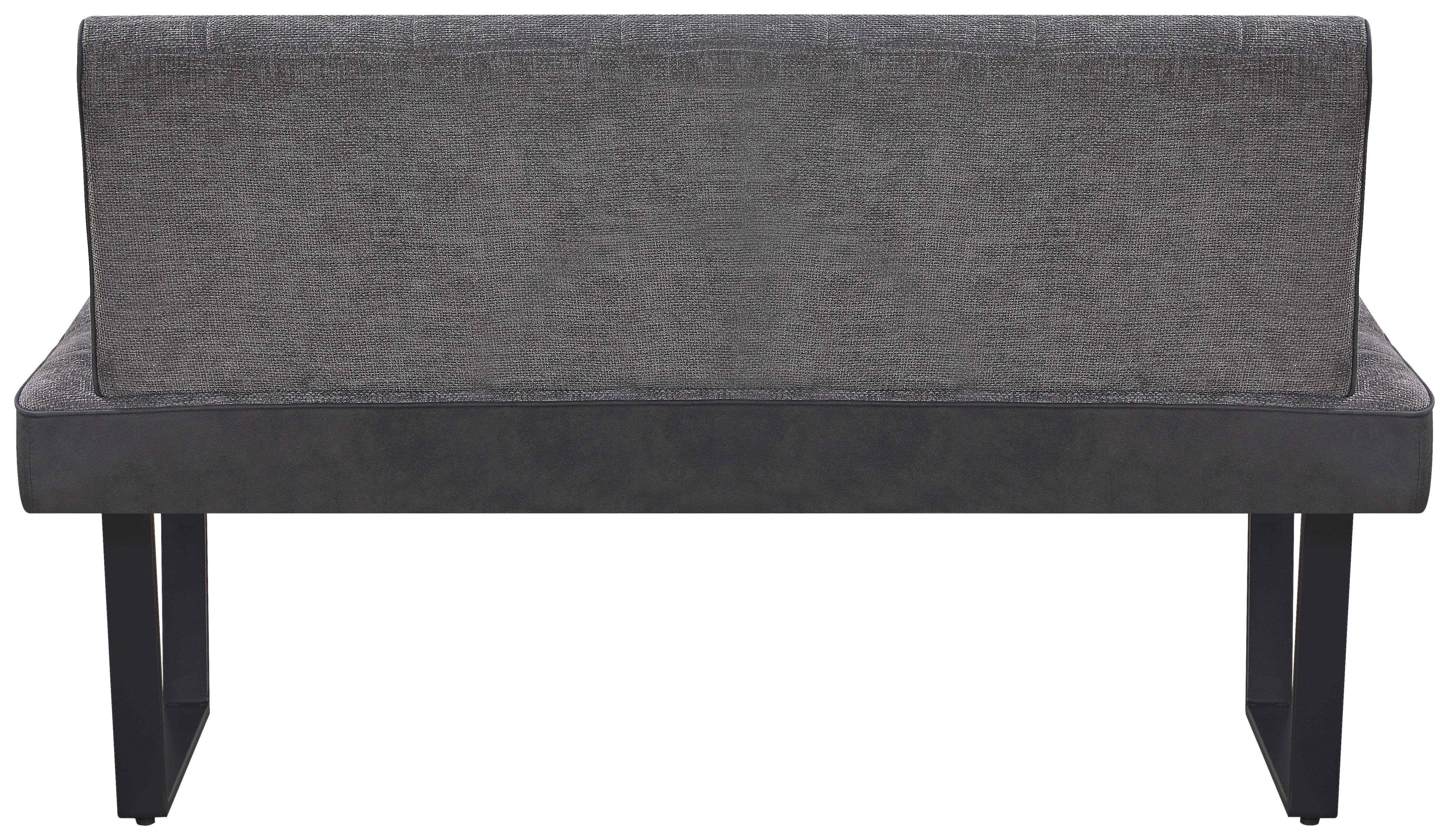 Sitzbank Pag - Schwarz/Grau, KONVENTIONELL, Textil/Metall (140/86/70cm) - MID.YOU