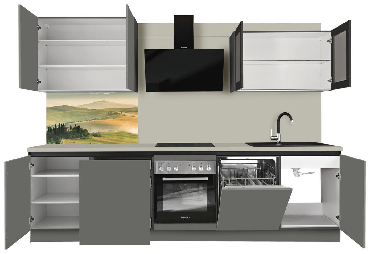 Küchenblock Clean - Anthrazit, Basics, Holzwerkstoff (300cm) - Express