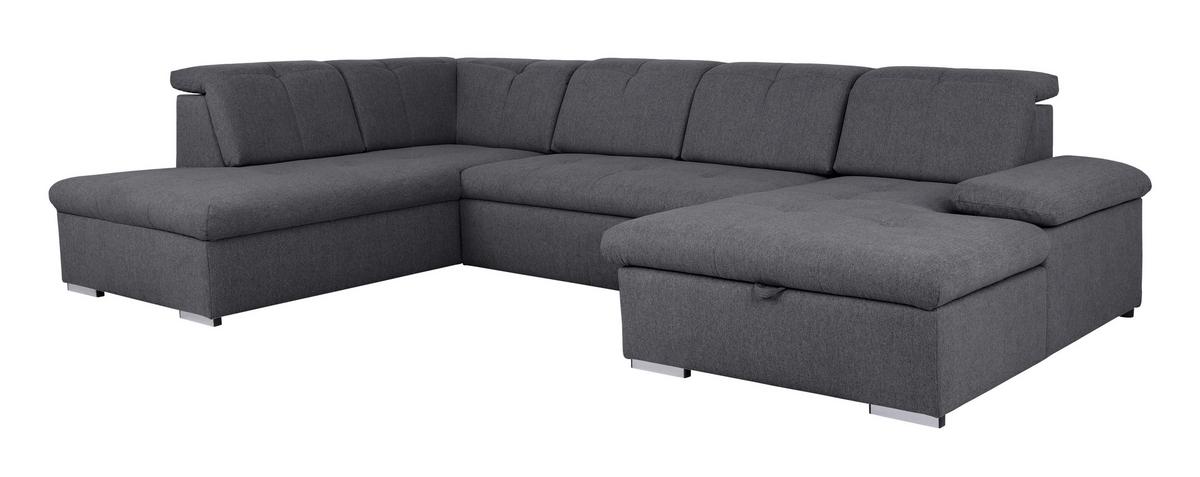 Wohnlandschaft Ramzes Dunkelgrau U: 215x328x173 cm - Dunkelgrau/Beige, Design, Textil (215/328/173cm) - MID.YOU