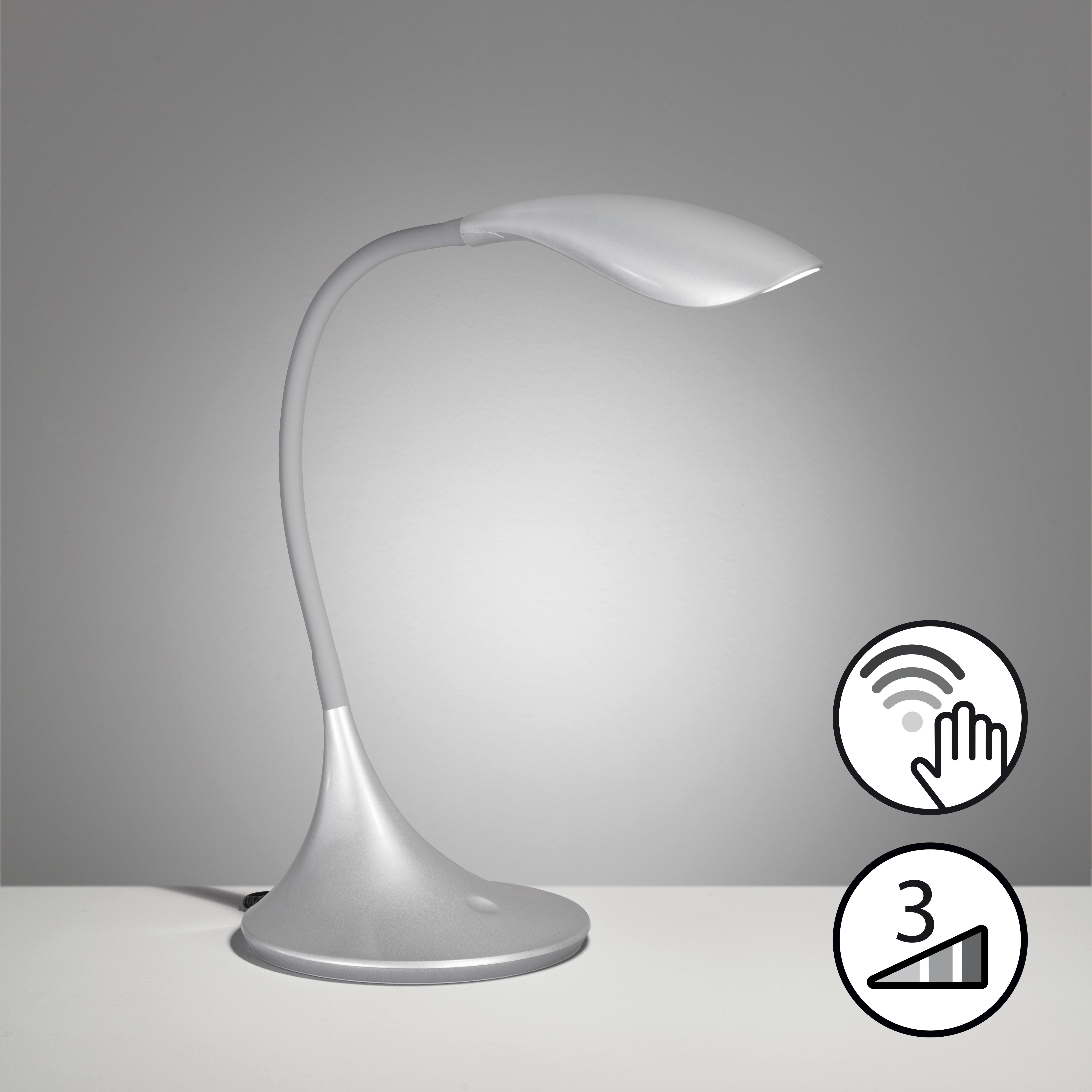 LED-Schreibtischleuchte 50720 Nil - Silberfarben, KONVENTIONELL, Kunststoff (37,5/17cm) - Fischer & Honsel