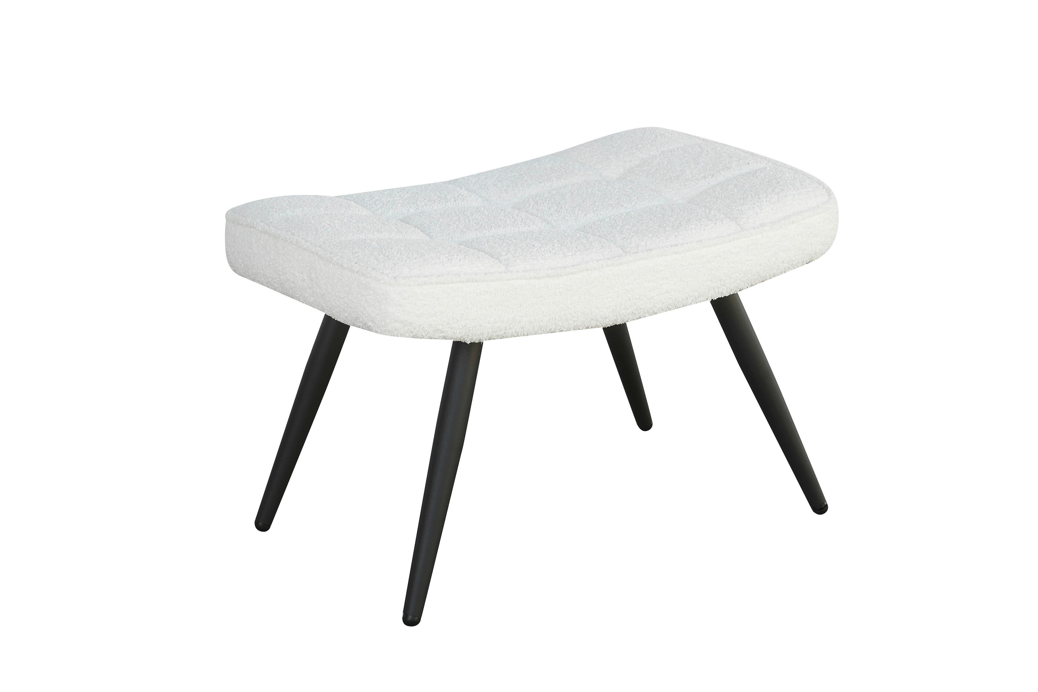 Hocker Uta Elfenbein B: 60 Cm - Elfenbein/Schwarz, Basics, Textil (60/39/41cm) - MID.YOU