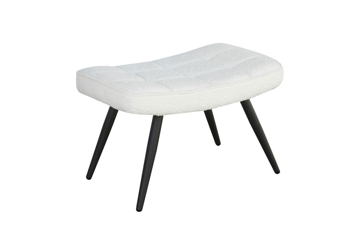 Hocker Uta Elfenbein B: 60 Cm - Elfenbein/Schwarz, Basics, Textil (60/39/41cm) - MID.YOU