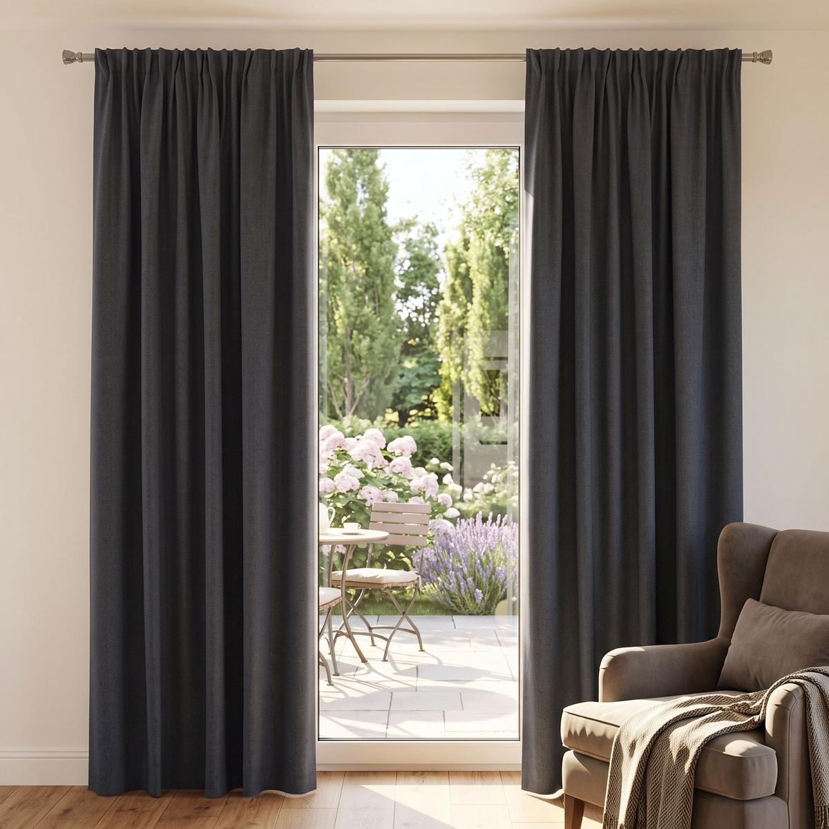 WÄRMESCHUTZVORHANG Grau B: 135 cm - Grau, KONVENTIONELL, Textil (135/245cm)