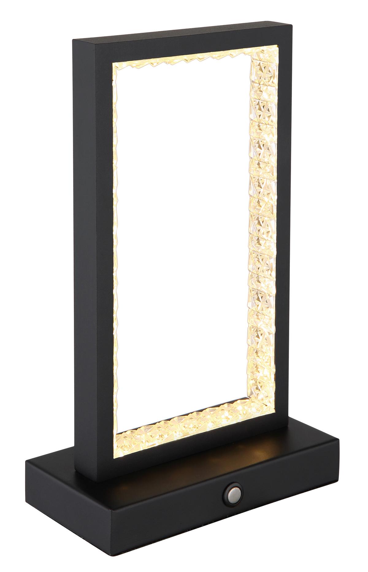 Akku-Tischleuchte 24008s - Klar/Schwarz, Design, Kunststoff/Metall (14/7,5/23cm) - Globo