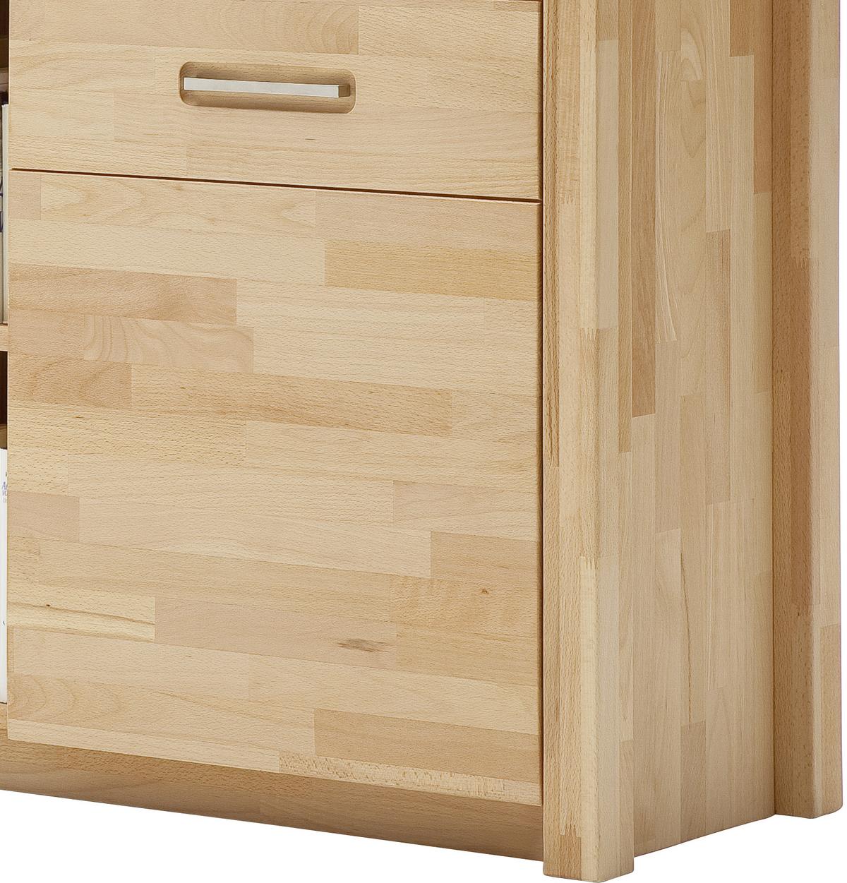 Highboard Fenja Buchefarben, B: 98 cm - Buchefarben, Design, Glas/Holz (98/145/40cm) - MID.YOU