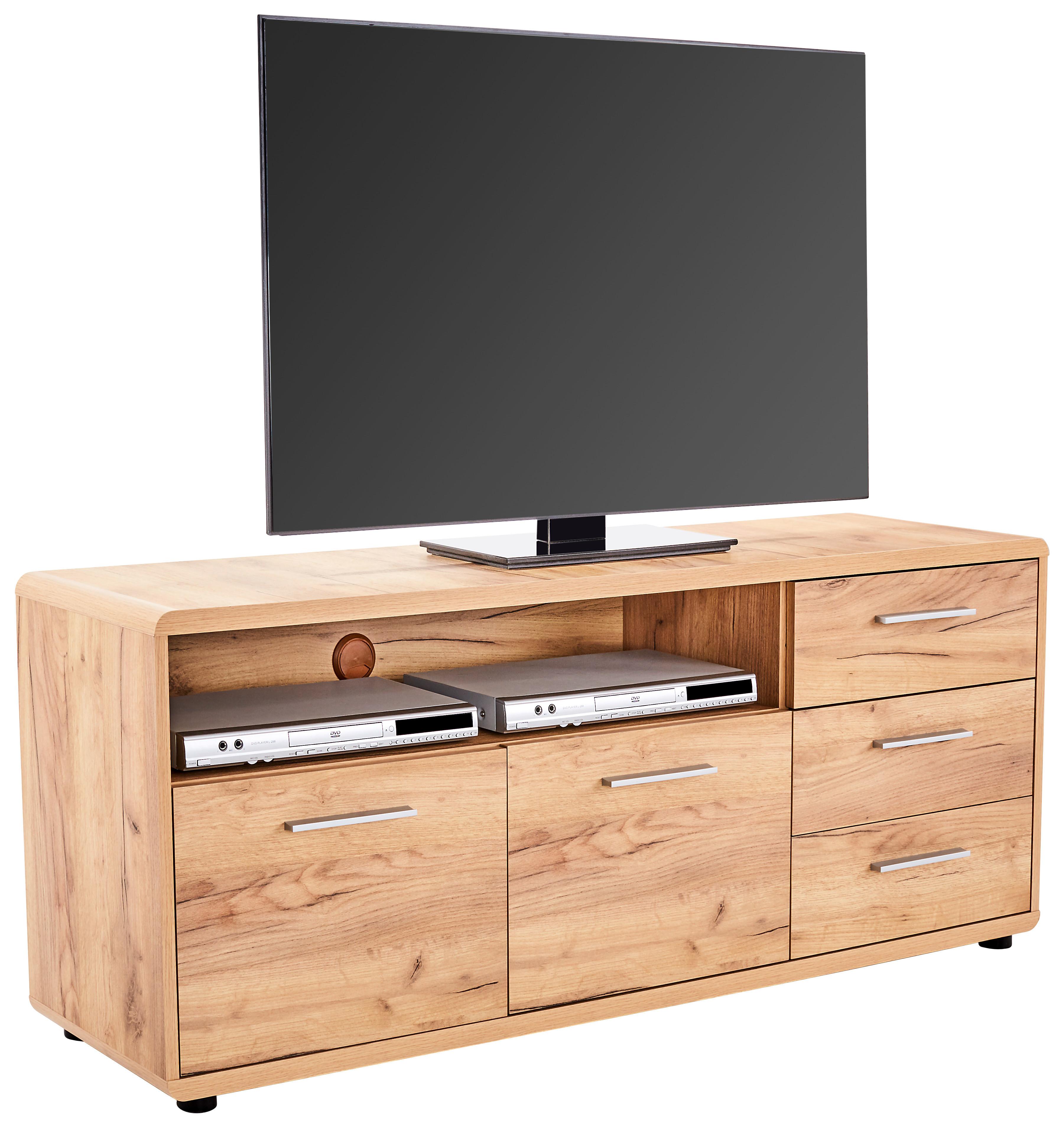 Tv Stolík Fontana Ftk07 - čierna/farby duba, Moderný, kompozitné drevo (150/60/38cm)