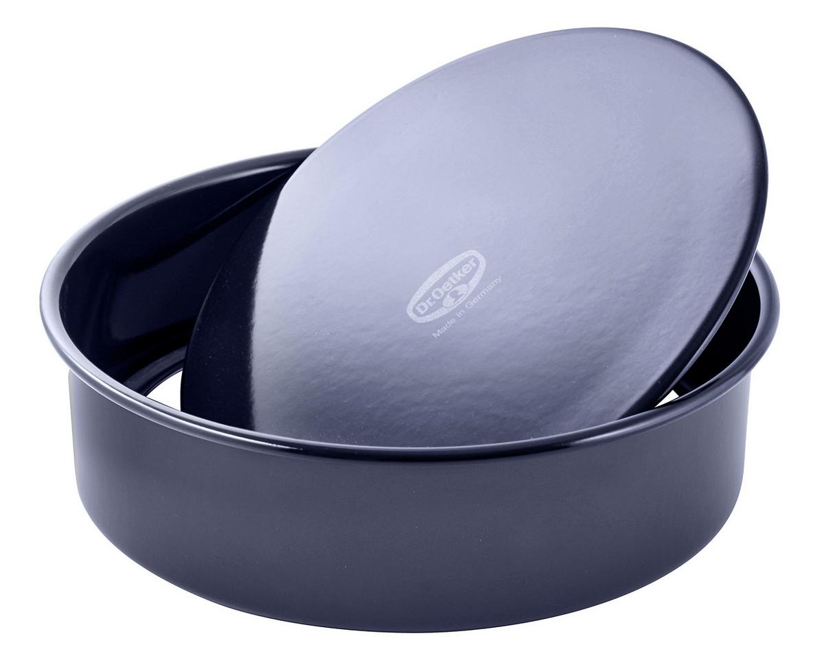 Backform Back-liebe Emaille Rund, D/h: Ca. 28/7,5 Cm - Blau, Metall (28/7,5cm) - Dr.Oetker