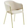 Armlehnstuhl Kronos -Trend Taupefarben/gold - Taupe/Goldfarben, Trend, Holz/Textil (53/77/60cm) - Livetastic