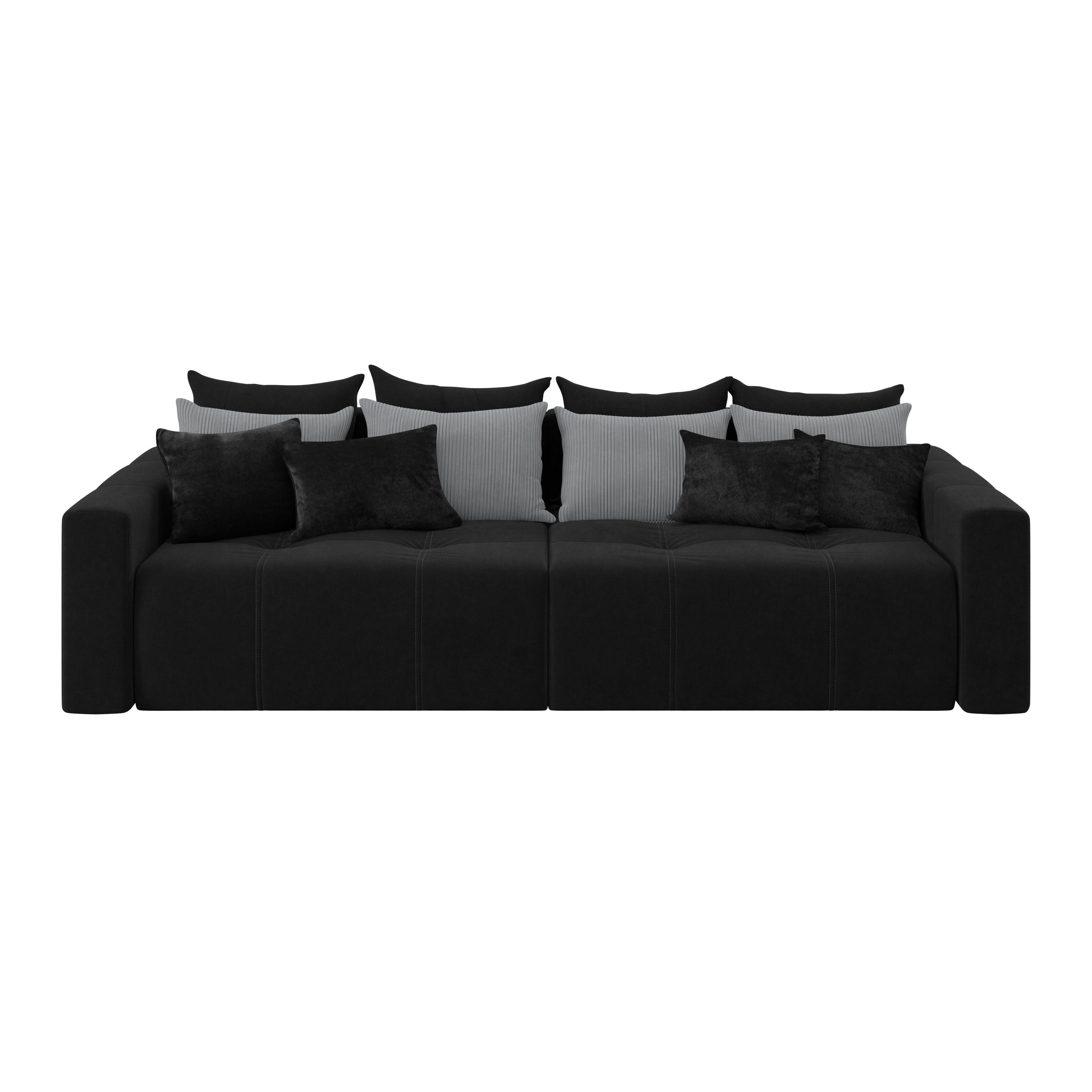 Big Sofa mit Schlaffunktion Hanna B: 280 cm Schwarz - Schwarz, MODERN, Textil (280/87/145cm)