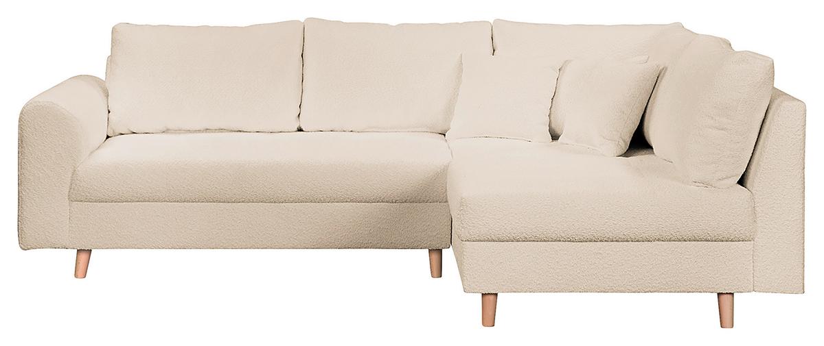 Ecksofa Ariella Weiß S: 231x161 cm - Naturfarben/Weiß, Design, Textil (231/161cm) - Livetastic