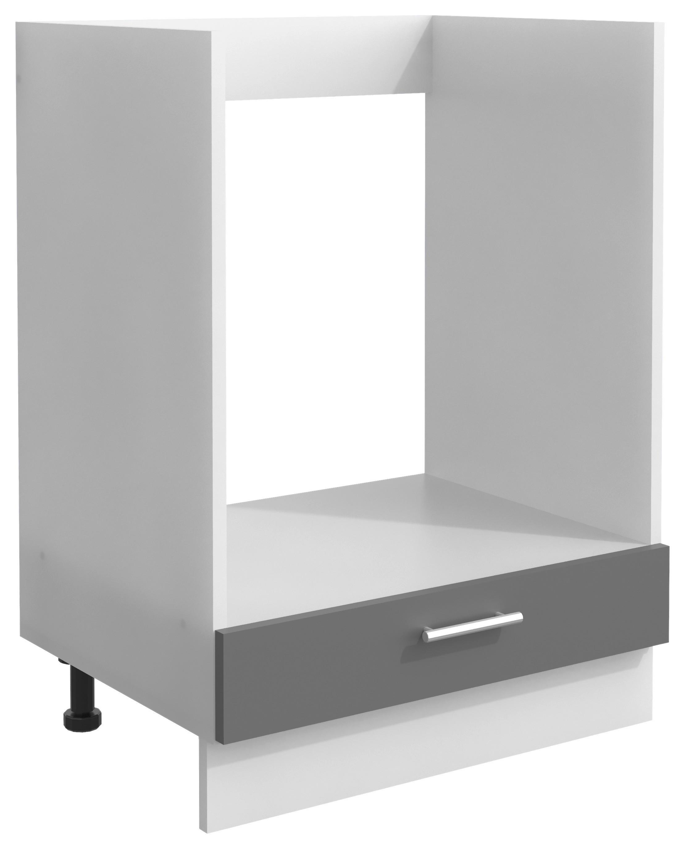 Skrinka na vstavaný sporák ESILO biela/antracit - biela/antracitová, Design, kov/kompozitné drevo (60/82/46cm) - MID.YOU