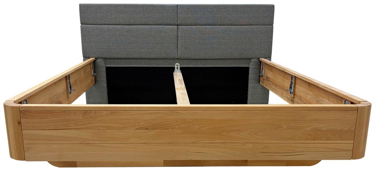 Bett Loom Naturfarben 200x200cm - Beige/Naturfarben, MODERN, Holz/Textil (200/200cm) - MID.YOU