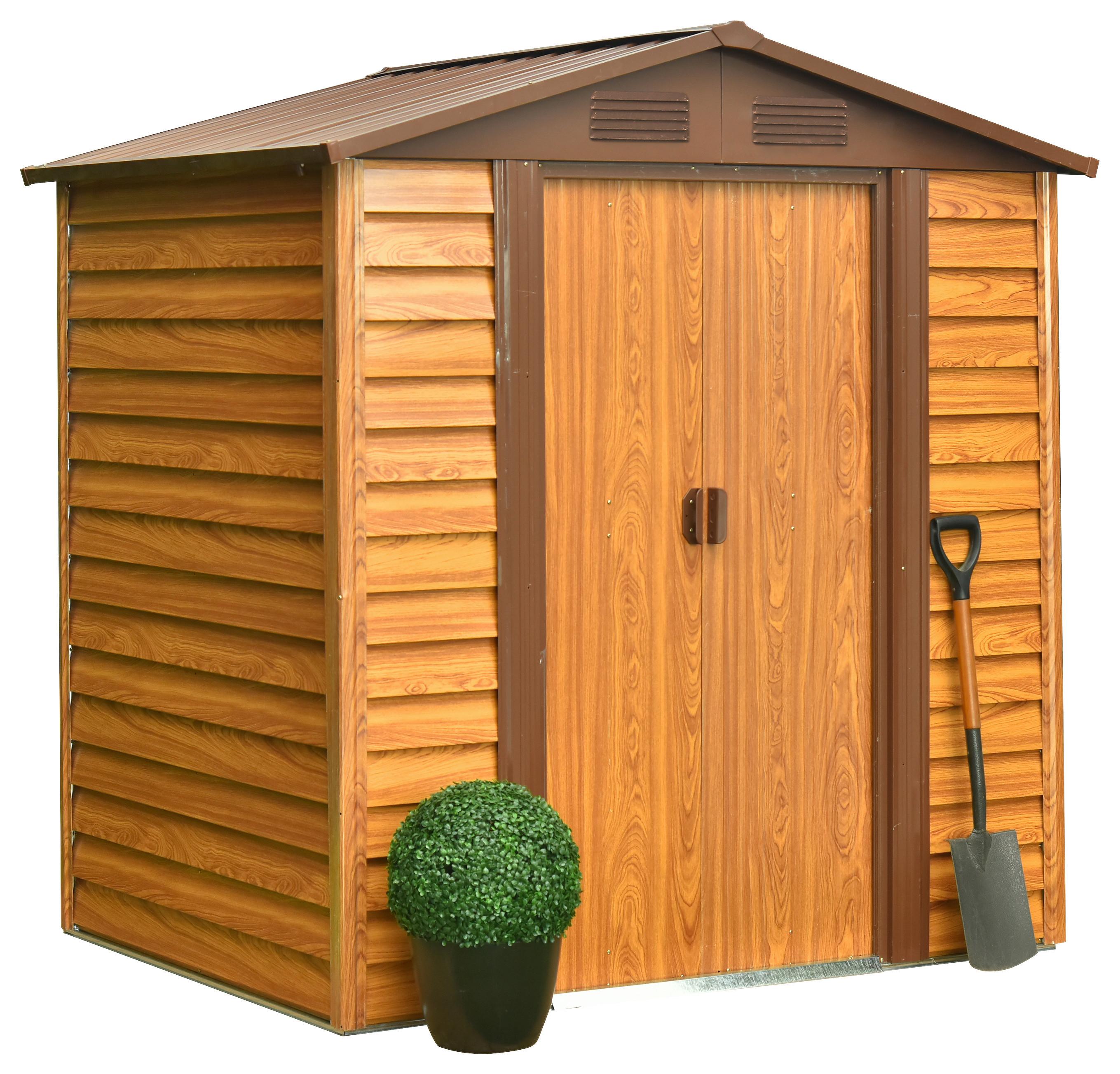 Gerätehaus ohne Boden 193x203x152 cm - Hellbraun, Basics, Metall (193/203/152cm)