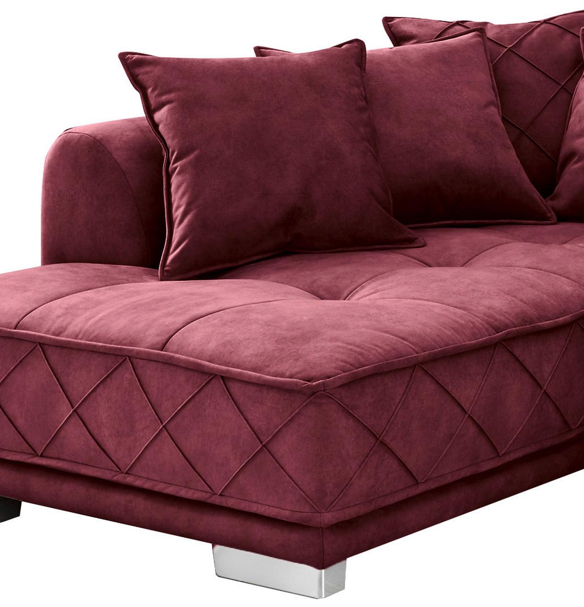 Sedací souprava ve tvaru L SENTINA bordová - bordeaux/barvy stříbra, Basics, textil/plast (319/194cm) - MID.YOU