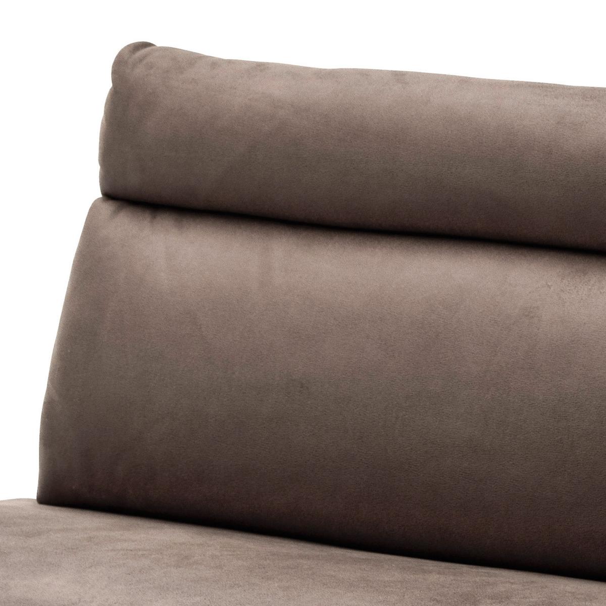 Sitzbank Mit Lehne Braun Rabea B: 160 Cm - Edelstahlfarben/Braun, Design, Textil/Metall (160/98/70cm) - Livetastic