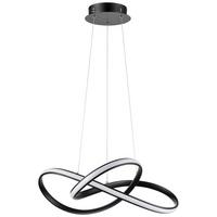 Led-hängeleuchte Junis H: 120 Cm 1-Flammig - Schwarz, MODERN, Kunststoff/Metall (50/50/120cm) - Luca Bessoni