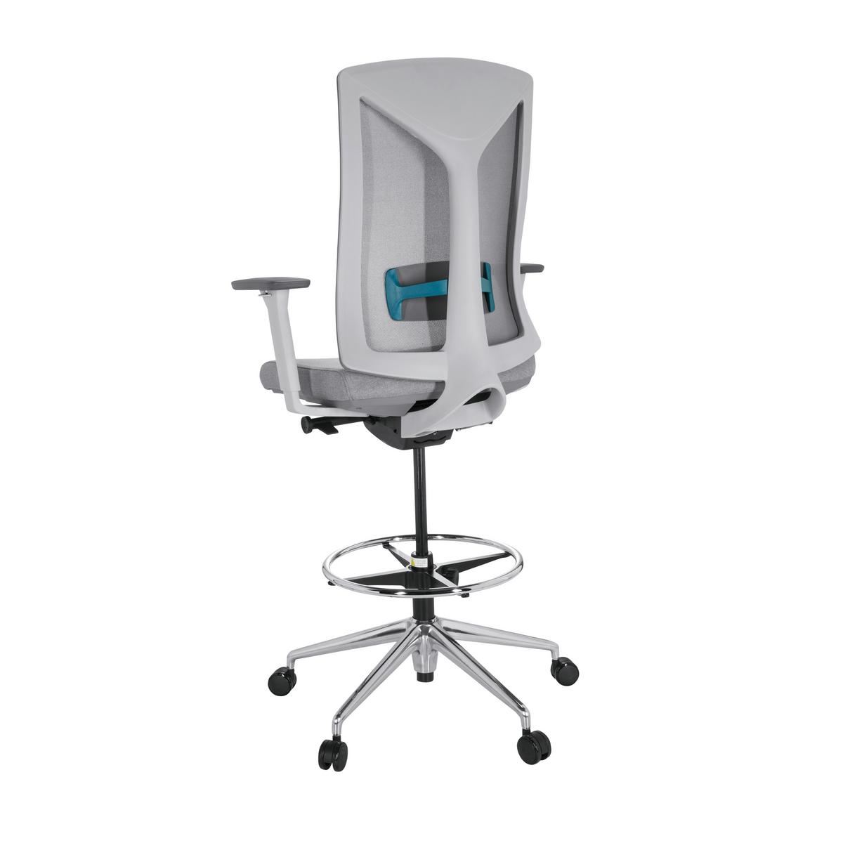 Bürostuhl Halifax Work Grau Bis 150 Kg - Silberfarben/Grau, Basics, Kunststoff/Textil (68/122/60cm) - MID.YOU