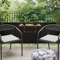 STÔL NA BALKÓN HELENA - farba akácie/strieborná, Modern, kov/drevo (65/38/45cm) - Bessagi Garden