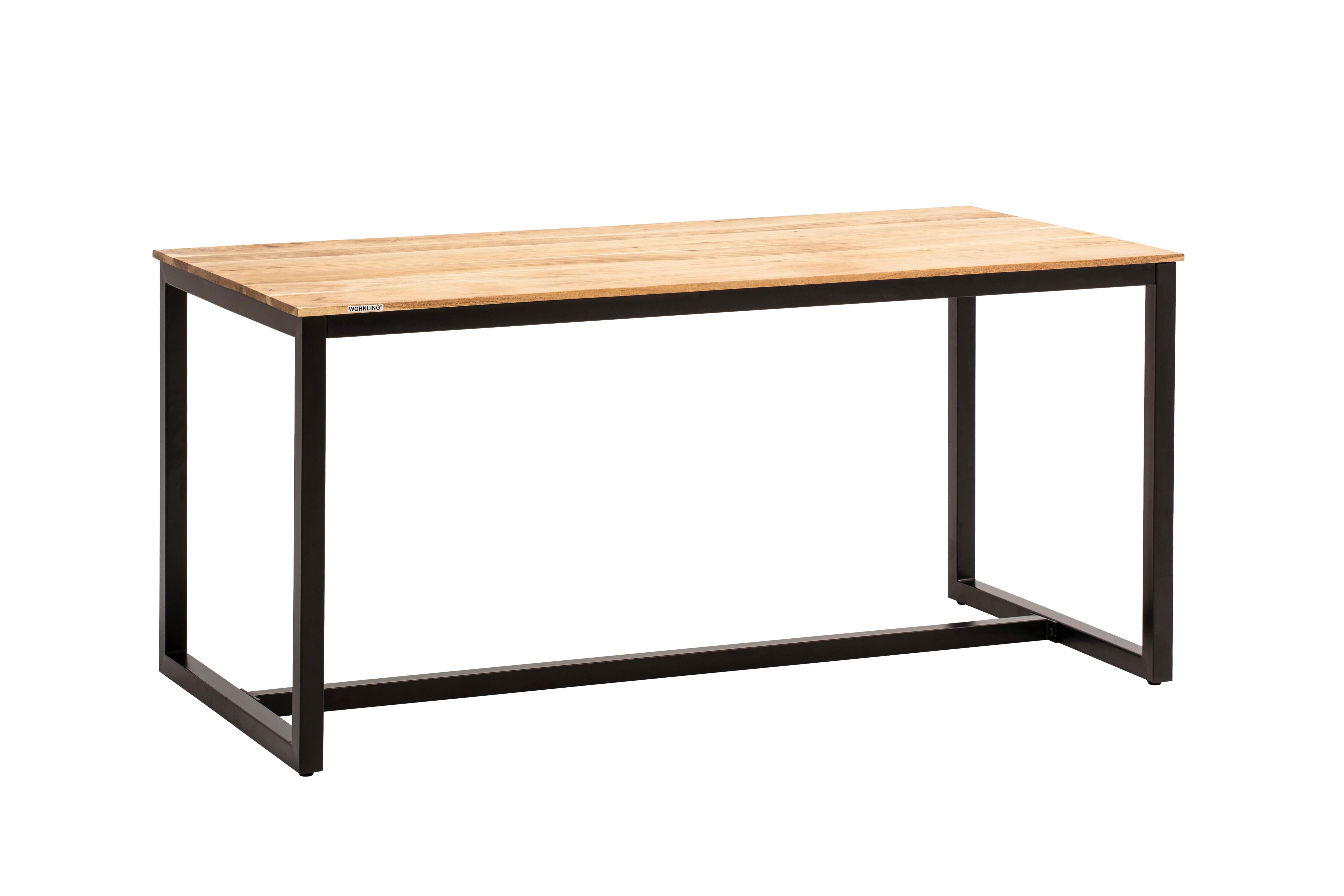 Esstisch Akaziefarben L: 200 cm - Schwarz/Akaziefarben, Design, Holz/Metall (200/100/76cm) - MID.YOU