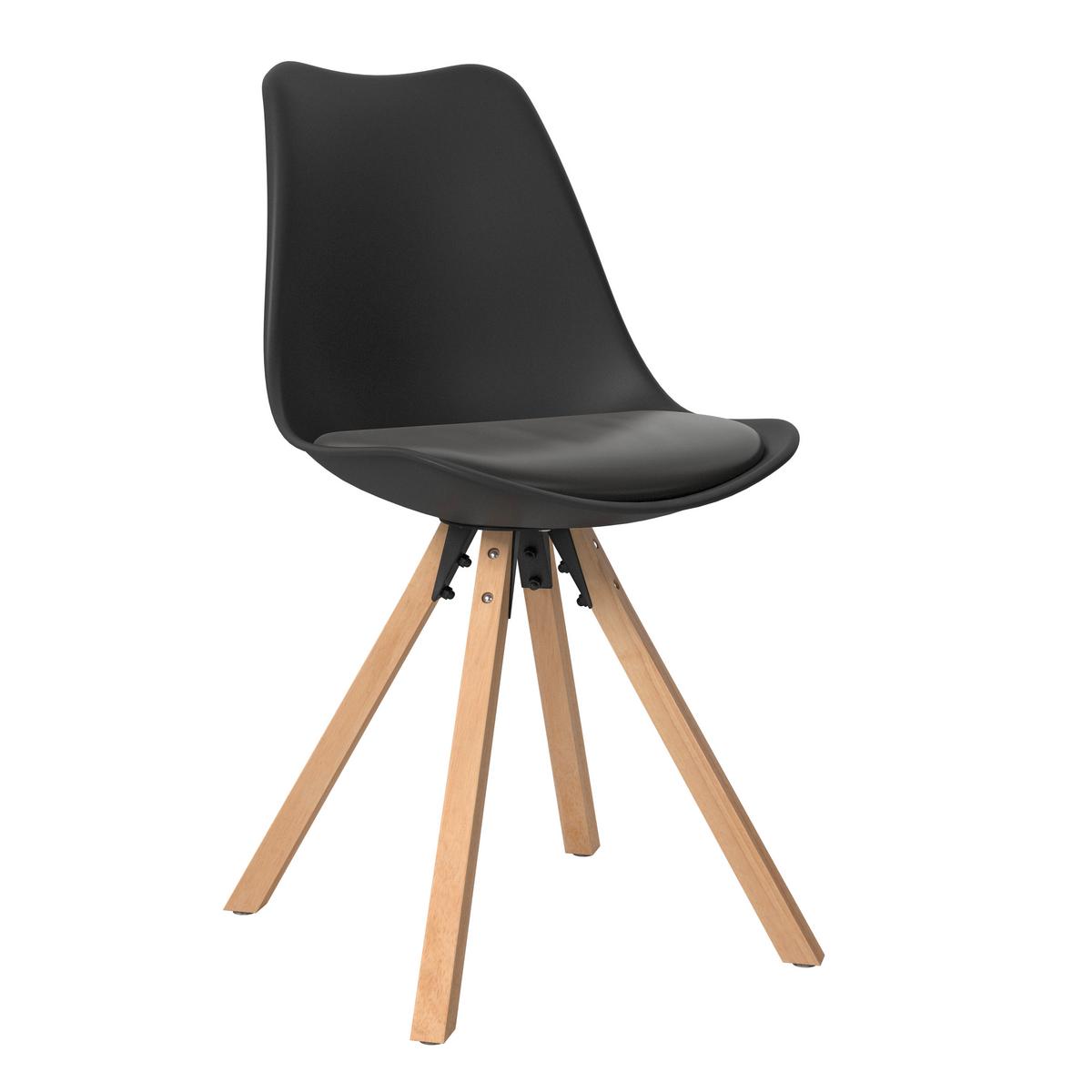 STOLIČKA LILLY 2 -TOP- - čierna/prírodná farba, Modern, drevo/textil (48,5/84/55cm) - Based