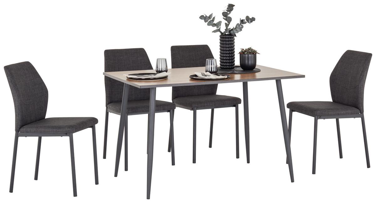 Esstisch Tom 120x76x80 Cm Naturfarben/schwarz - Schwarz/Naturfarben, KONVENTIONELL, Holzwerkstoff/Metall (120/76/80cm)