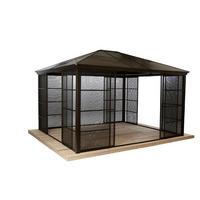 Pavillon Castel 427x362 cm Wetterfest Gartenpavillon - Bronzefarben, Basics, Kunststoff/Metall (427/296/362cm)