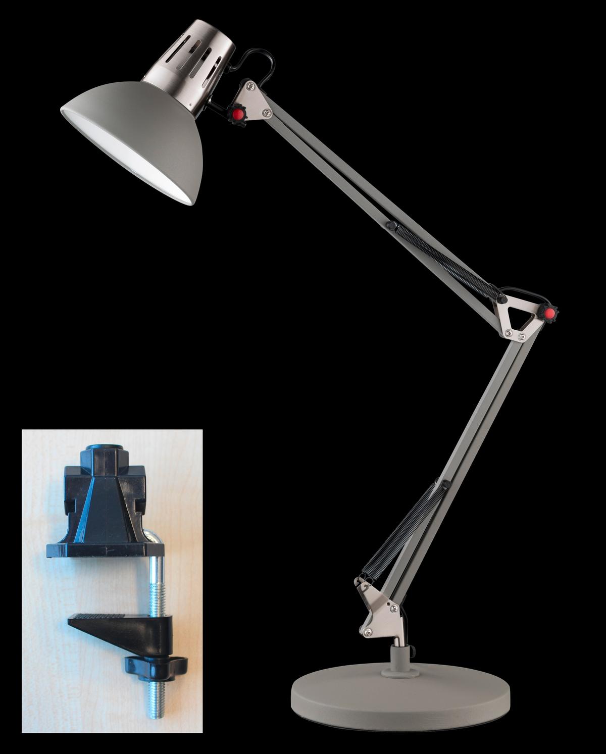 Led-schreibtischlampe Pit Grau/nickelfarben Verstellbar - Design (23/74,5cm) - Fischer & Honsel
