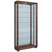HÄNGEVITRINE Vitrosa Nussbaumfarben B: 59cm - Nussbaumfarben/Schwarz, MODERN, Glas/Holzwerkstoff (59/114,3/18cm) - MID.YOU