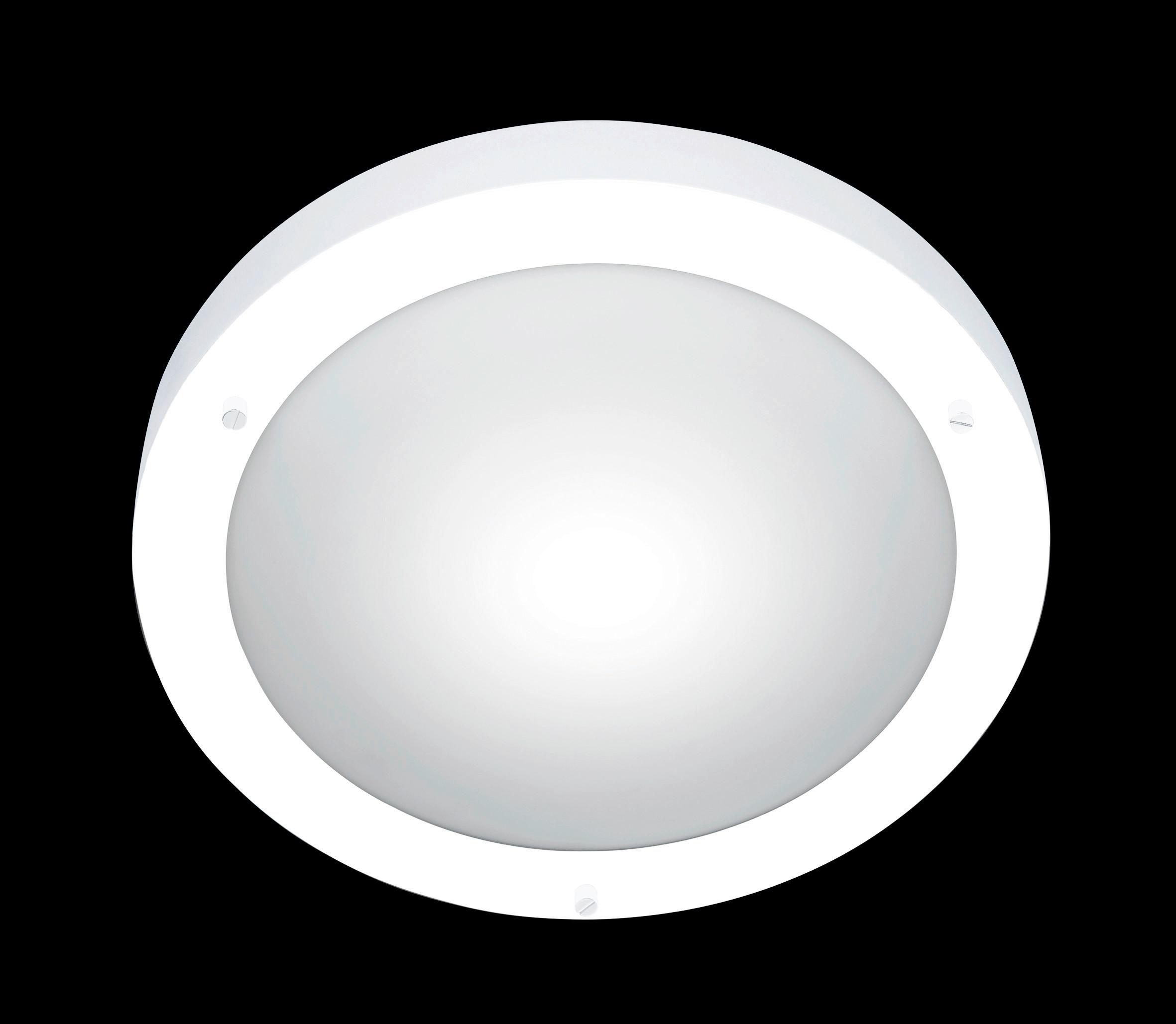 Deckenleuchte Ip44 Ø 31,5 cm 1-Flammig Rund Opalglas Matt - Weiß, Basics, Glas/Metall (31,5/8,0cm) - Trio Leuchten