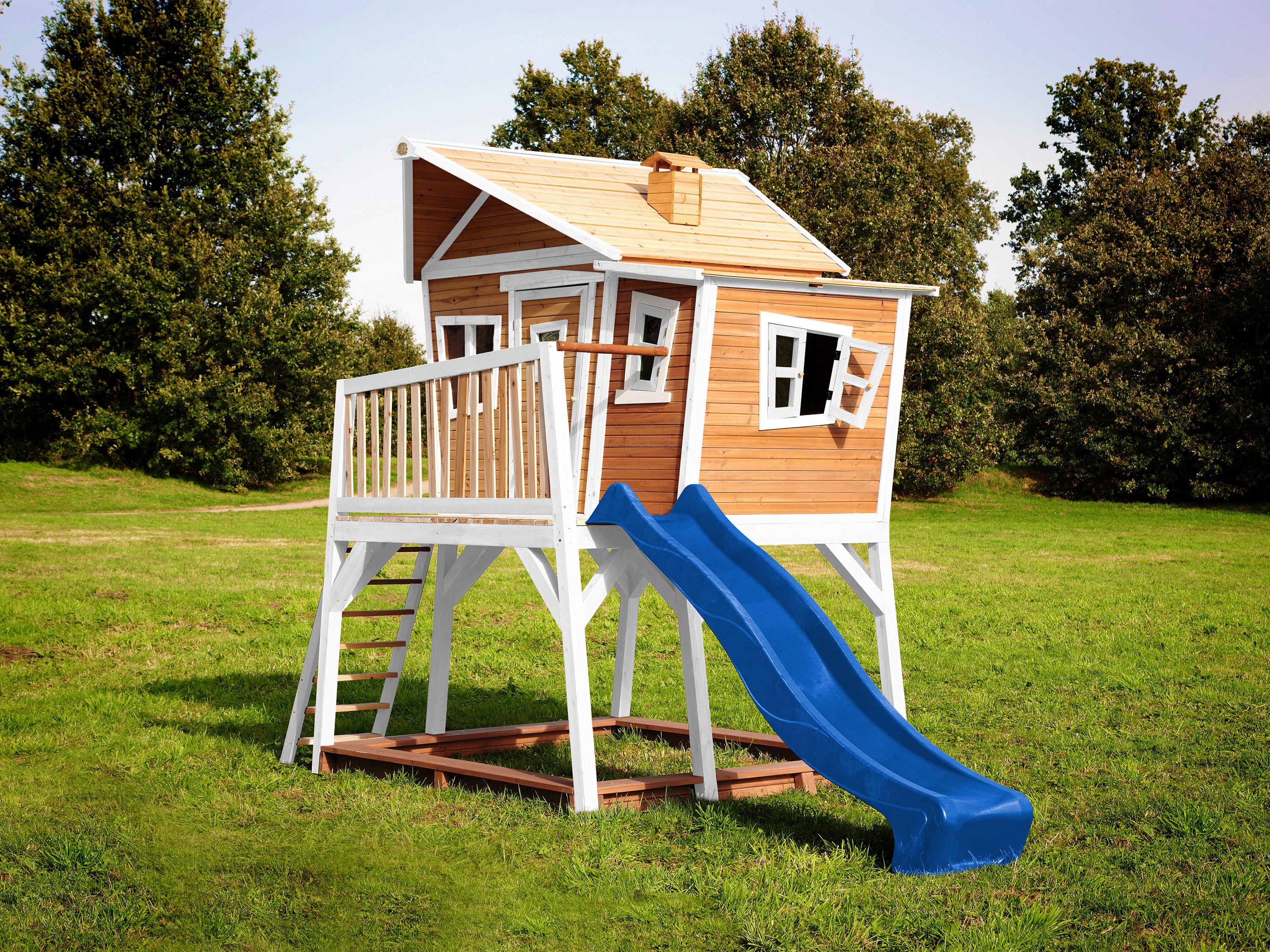 Spielturm A030.150.31 - Blau/Braun, KONVENTIONELL, Holz (432/288/193cm) - Ambia Garden