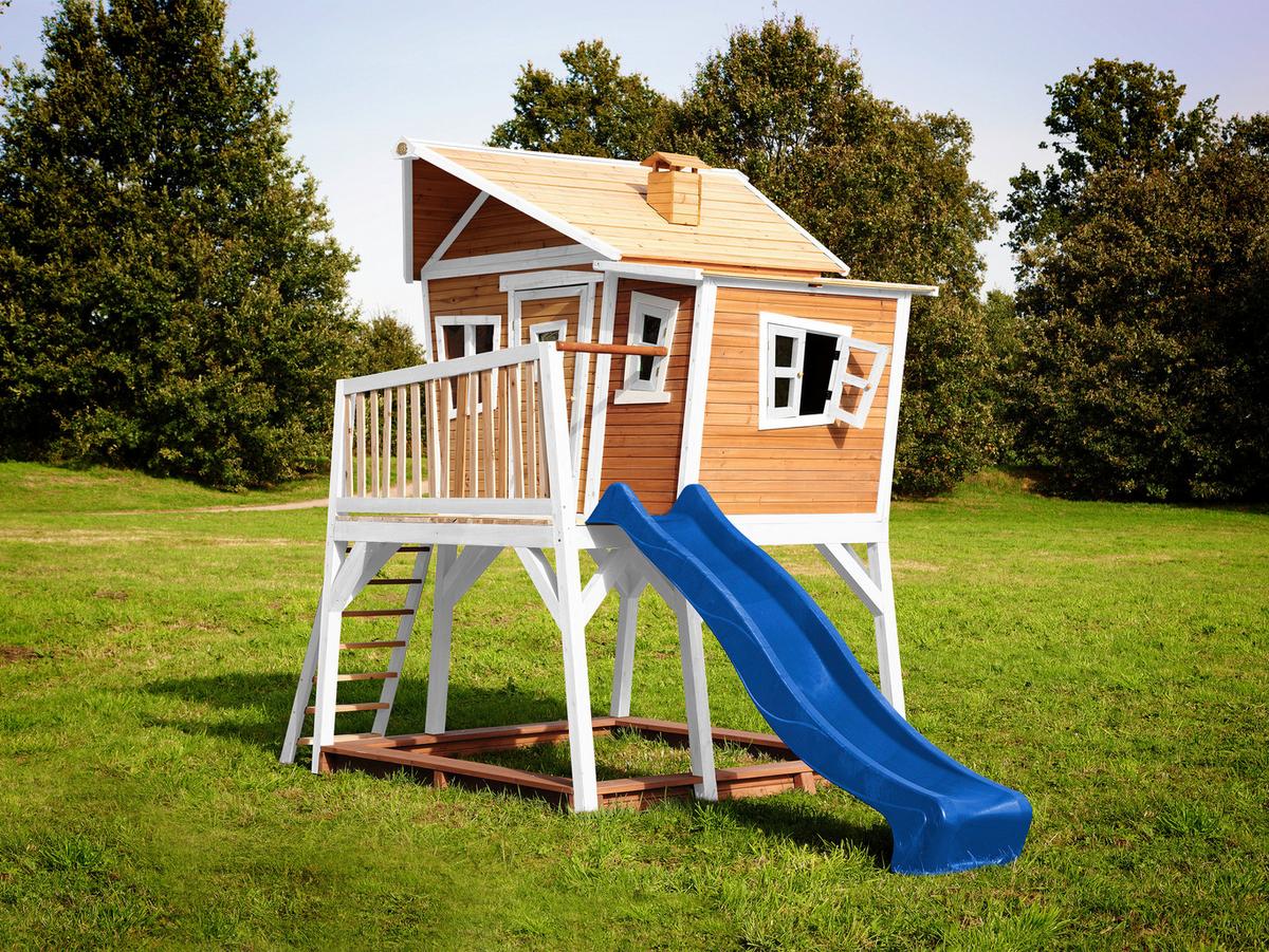 Spielturm A030.150.31 - Blau/Braun, KONVENTIONELL, Holz (432/288/193cm) - Ambia Garden