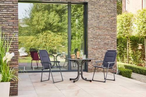 Gartenset Premium mit Klappstühlen - Anthrazit/Schwarz, KONVENTIONELL, Kunststoff/Textil - Siena Garden