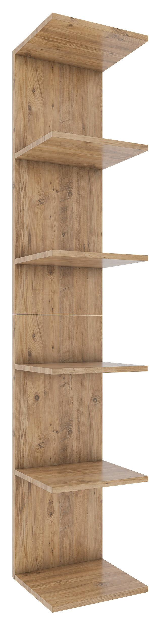 Wandregal Lazas B: 35 Cm Honigeiche Dekor